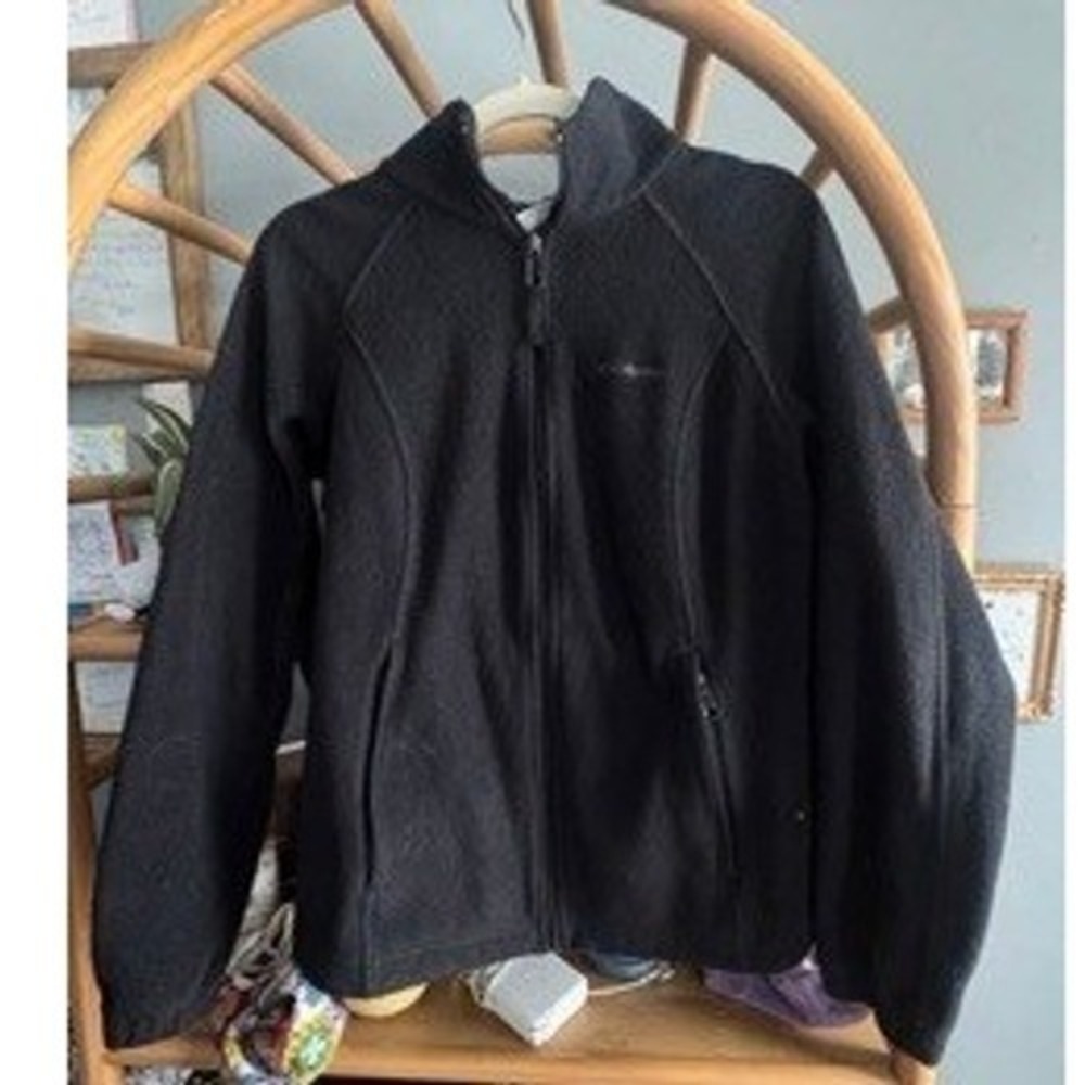 Columbia Womens Fleece Jacket Full Zip Black Size Medium - Picture 7 of 7